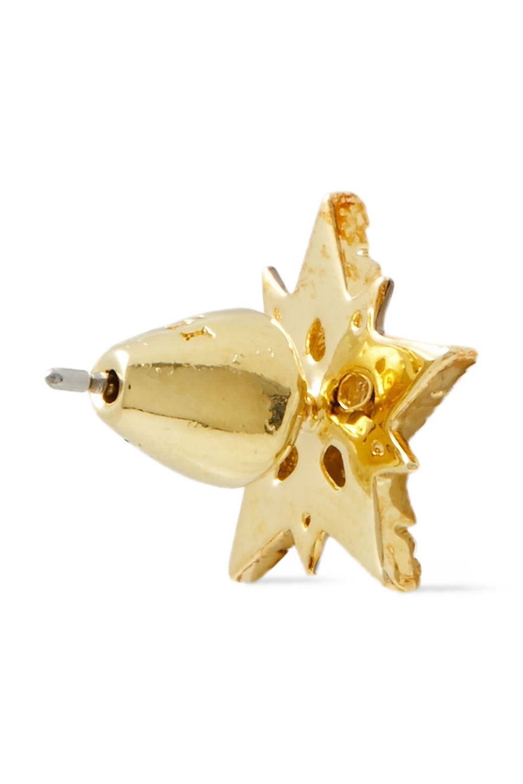 NOIR JEWELRY 14-karat gold-plated and gunmetal-tone crystal earrings