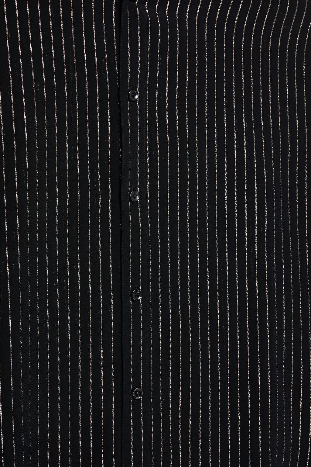 SAINT LAURENT Metallic pinstriped crepe top