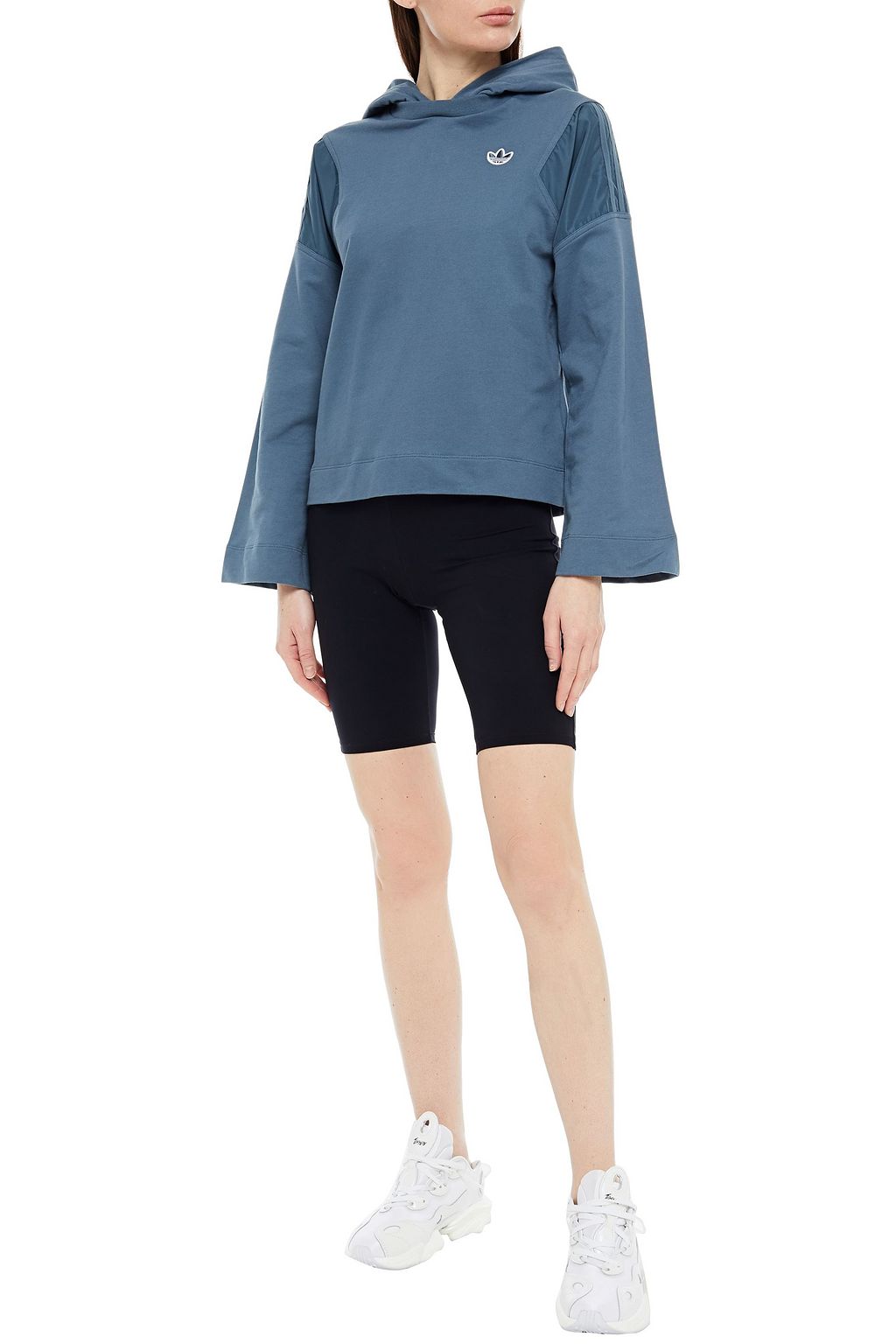 ADIDAS ORIGINALS Shell-paneled French cotton-terry hoodie