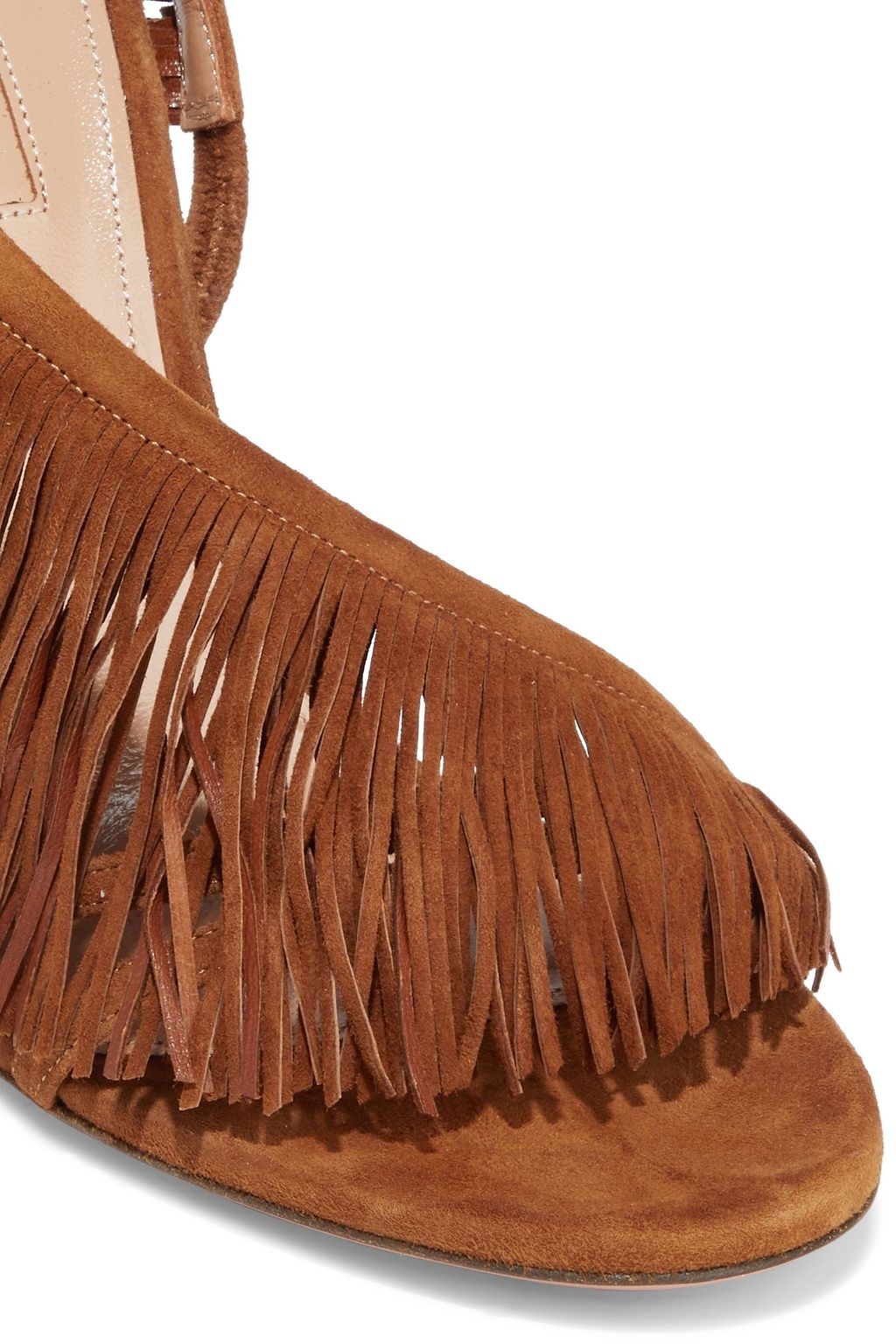 AQUAZZURA Wild Fringe 105 suede sandals
