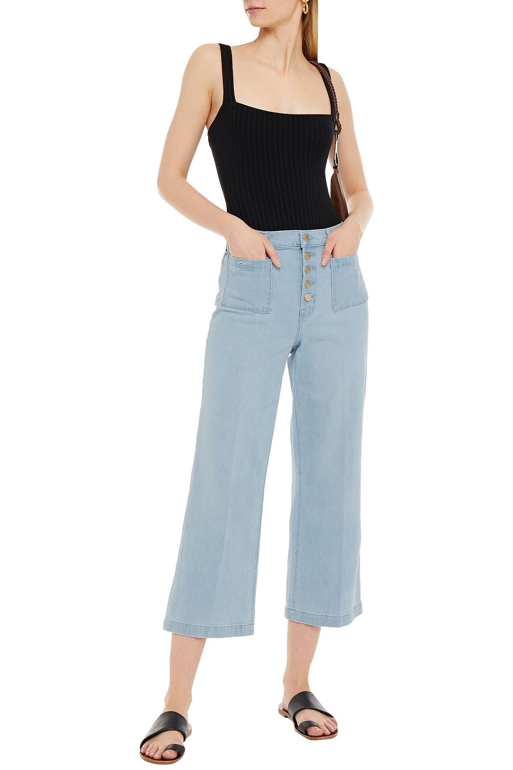 J BRAND Joan cropped high-rise wide-leg jeans