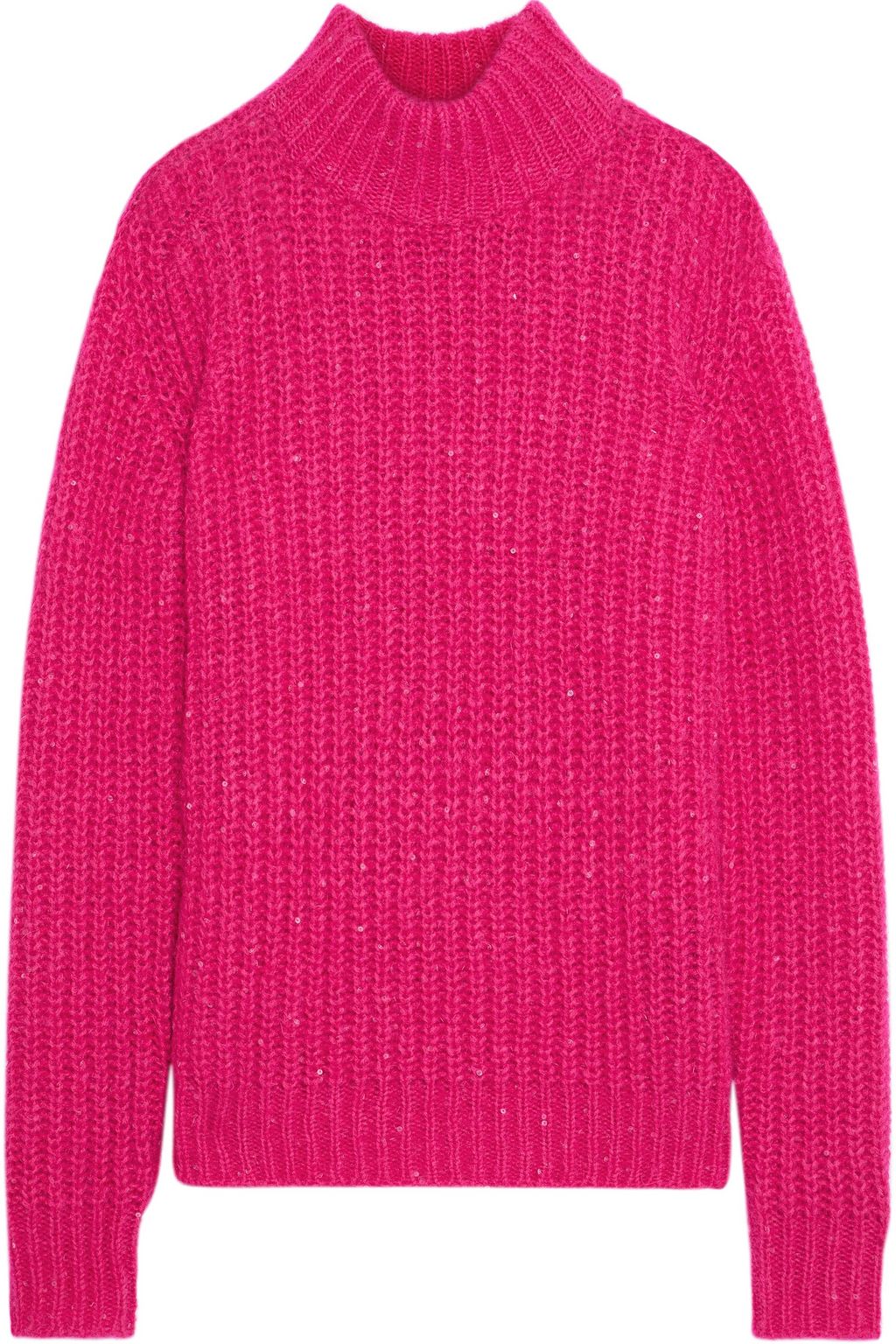 SAINT LAURENT Sequin-embellished ribbed mohair-blend sweater | THE OUTNET