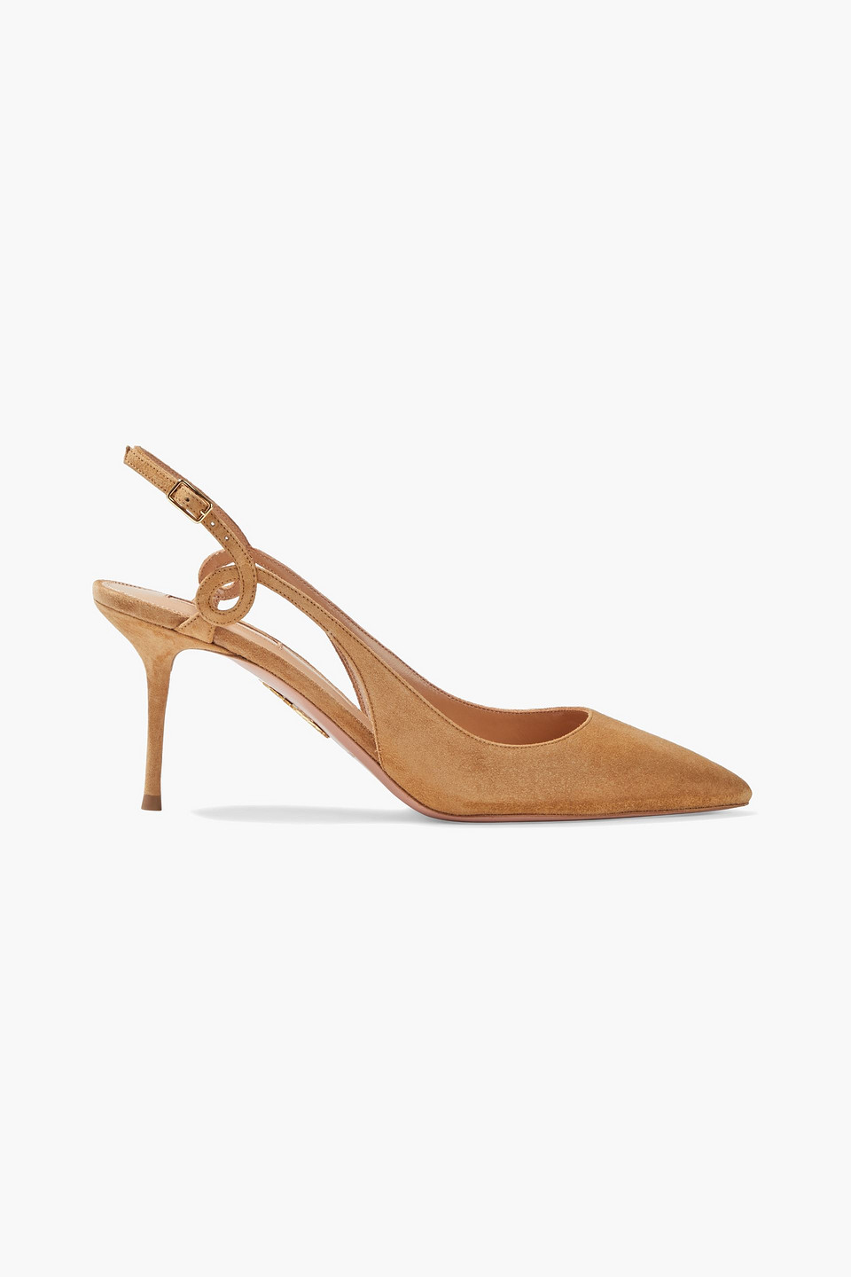 Aquazzura Woman Suede Slingback Pumps Sand Size 35