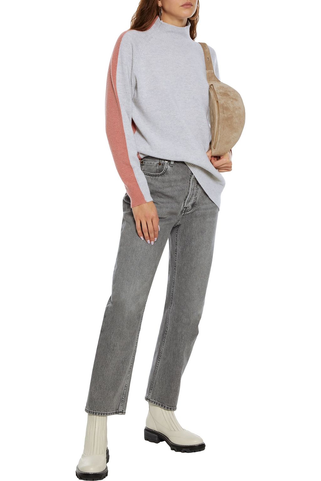 MARKUS LUPFER Two-tone wool turtleneck sweater