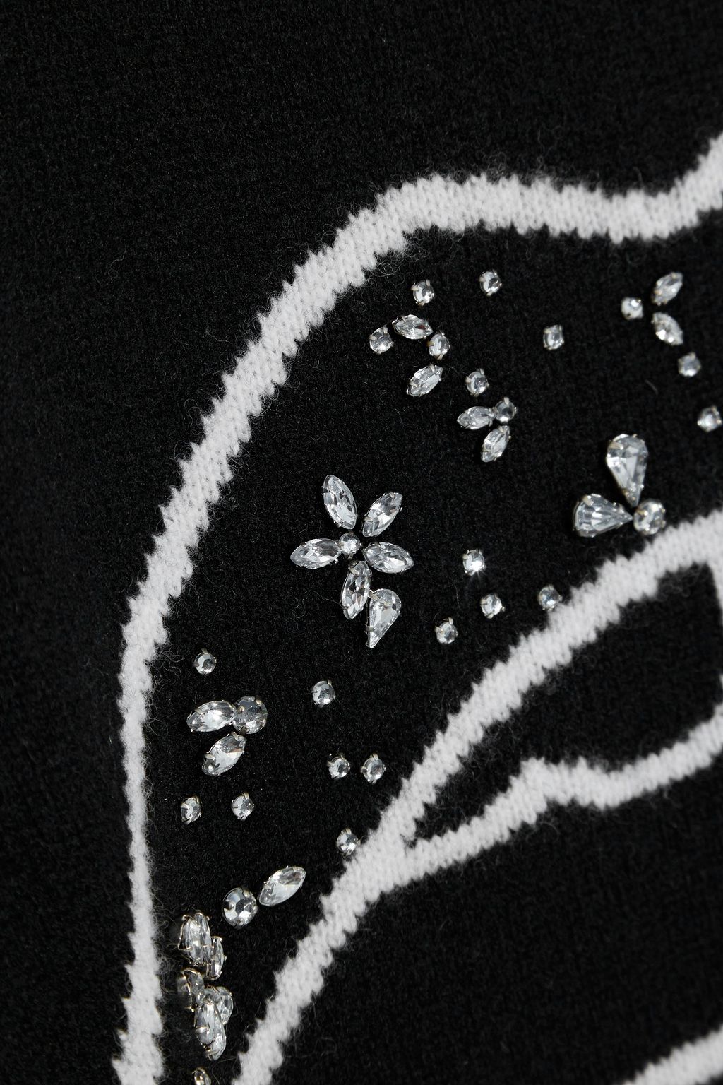 MARKUS LUPFER Crystal-embellished intarsia merino wool sweater