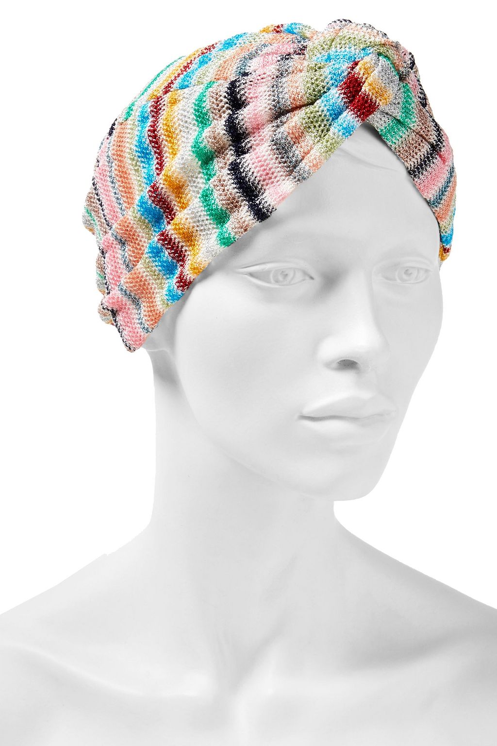 MISSONI MARE Twisted metallic crochet-knit turban