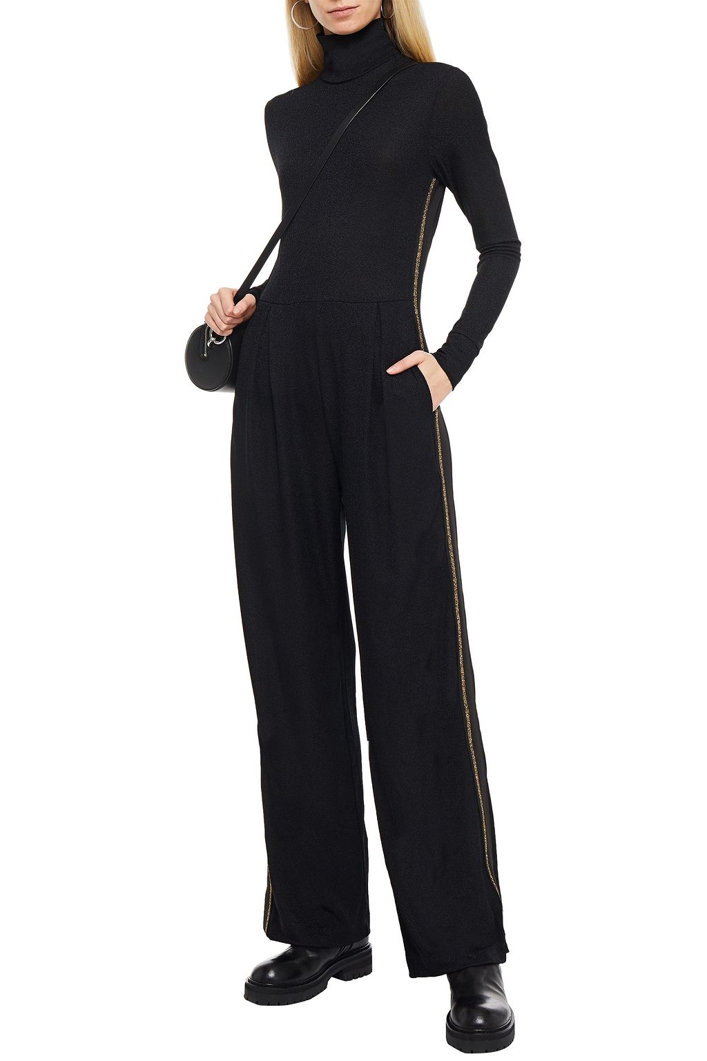 TWENTY MONTRÉAL Metallic jersey turtleneck jumpsuit