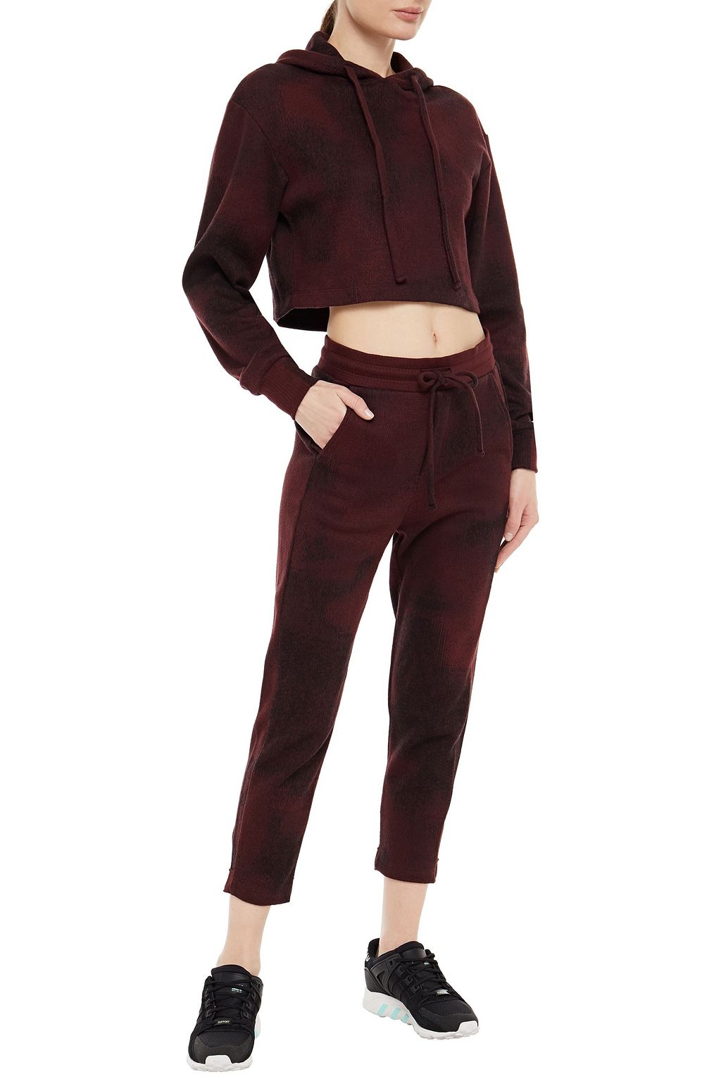 TWENTY MONTRÉAL Cropped jacquard-knit cotton-blend hoodie
