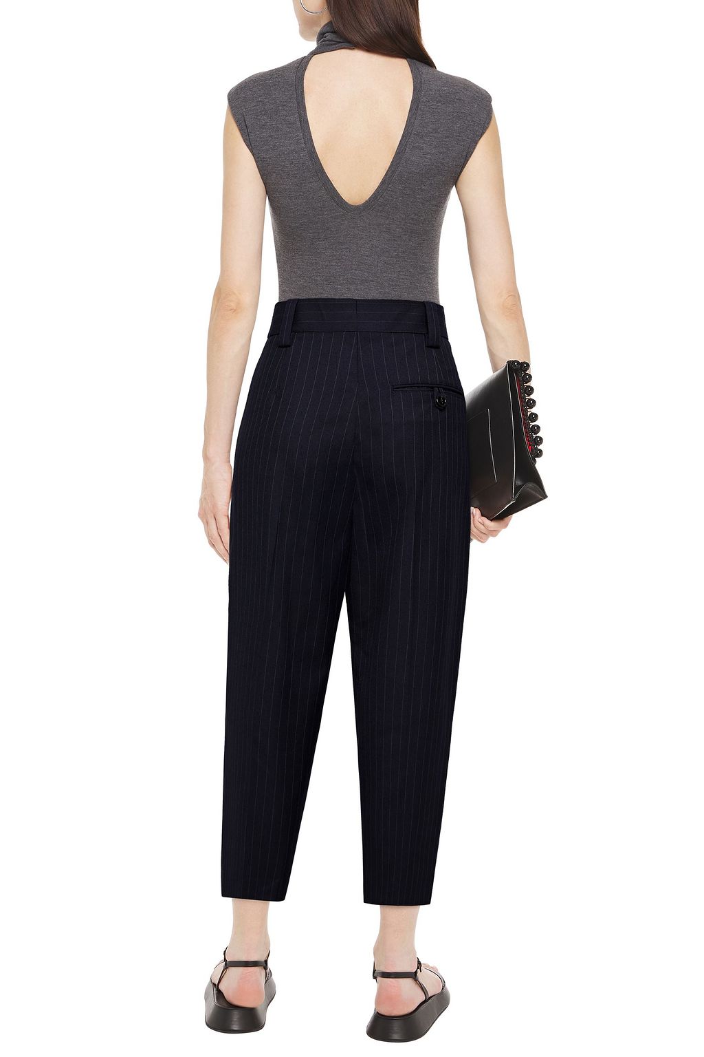 ACNE STUDIOS Pinstriped wool-twill tapered pants