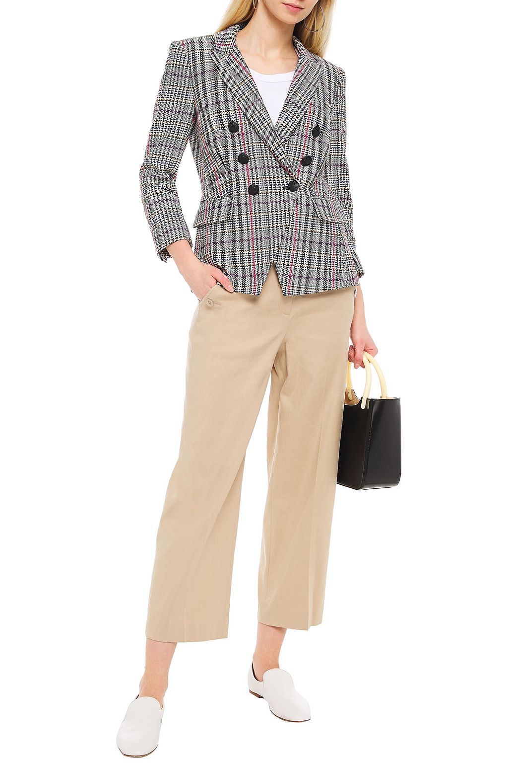 VERONICA BEARD Empire Dickey houndstooth cotton-blend blazer