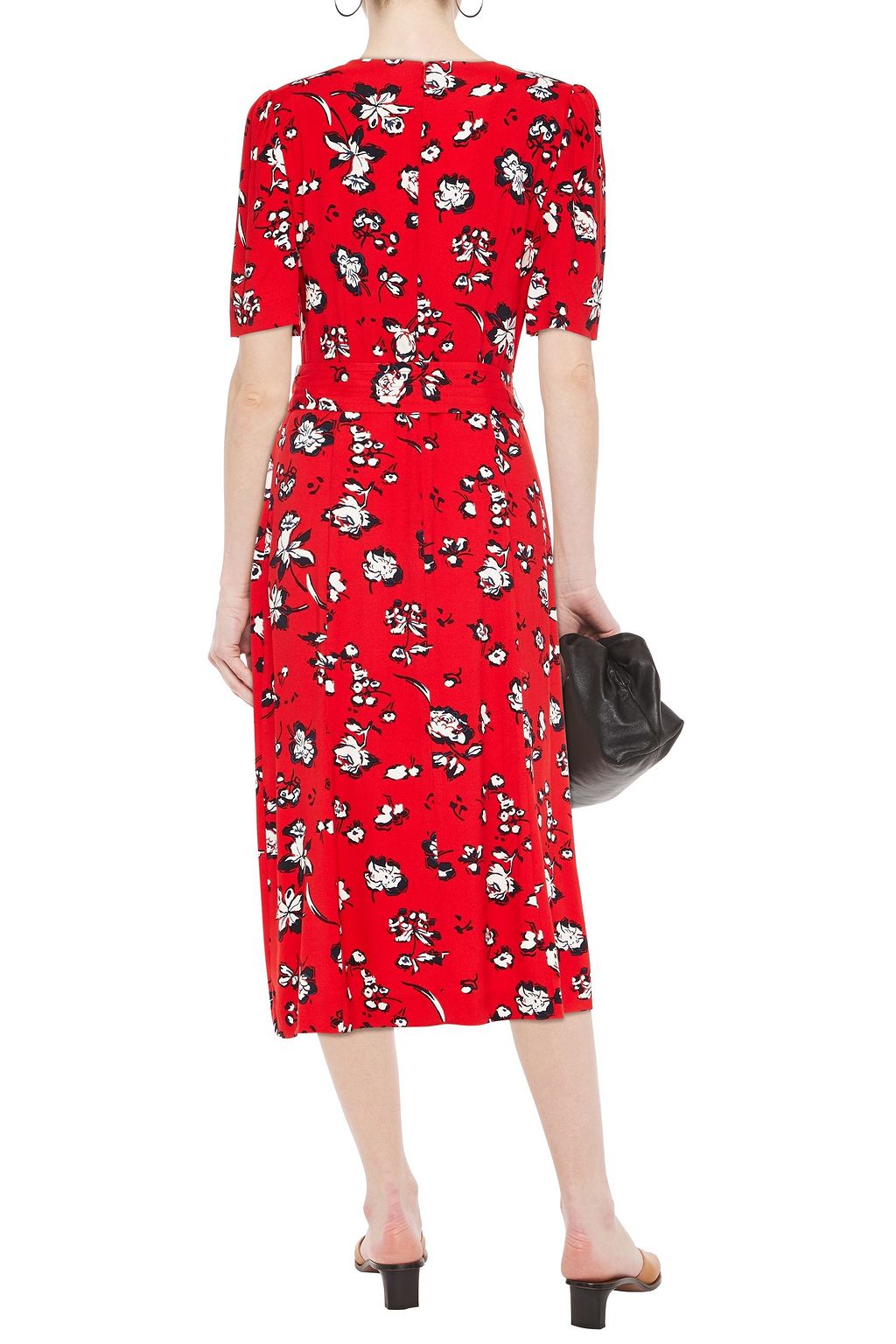 VERONICA BEARD Joia belted floral-print jersey midi dress
