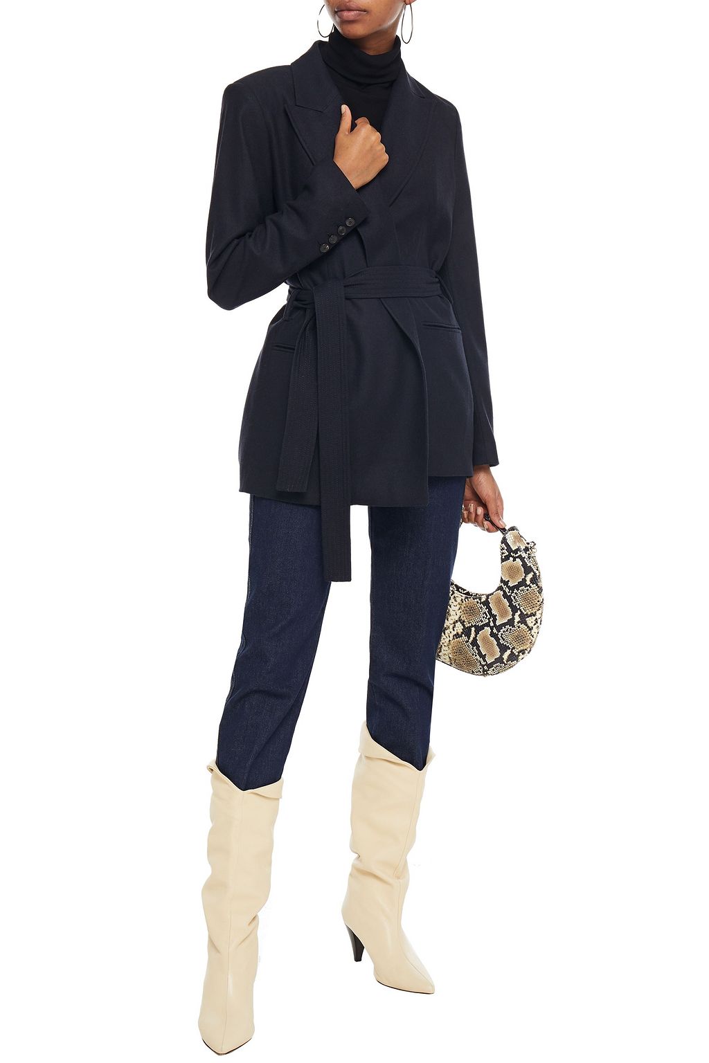 BA&SH Lisa brushed-twill wrap jacket