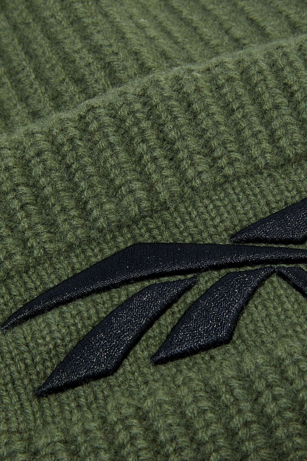 REEBOK X VICTORIA BECKHAM Embroidered ribbed wool and cashmere-blend beanie
