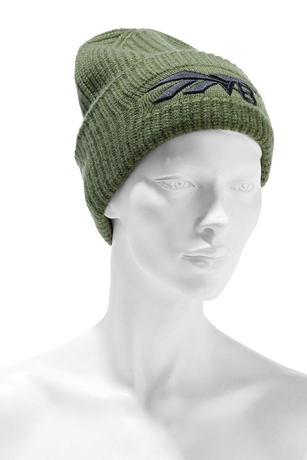 REEBOK X VICTORIA BECKHAM Embroidered ribbed wool and cashmere-blend beanie