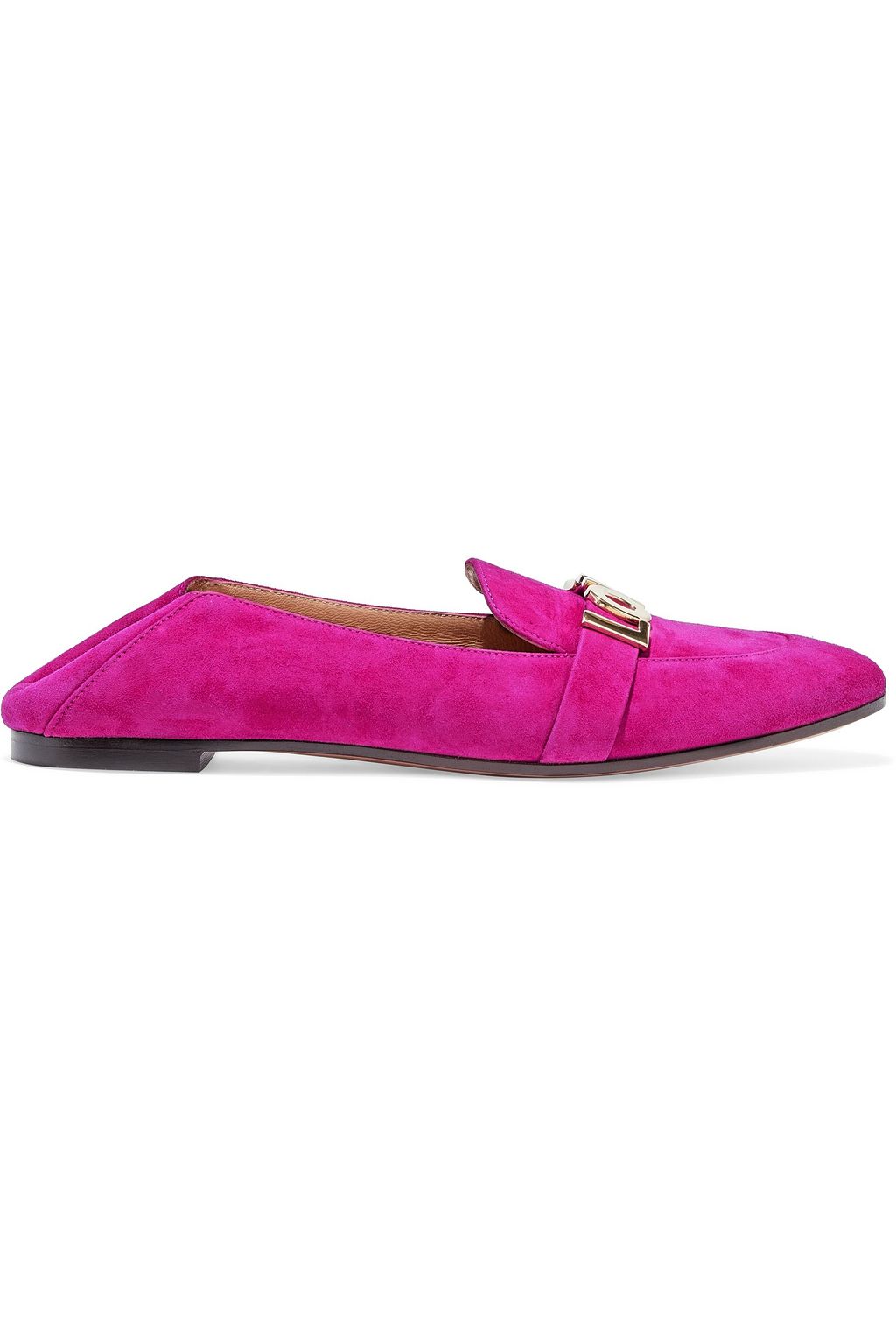 AQUAZZURA Love Life embellished suede collapsible-heel loafers