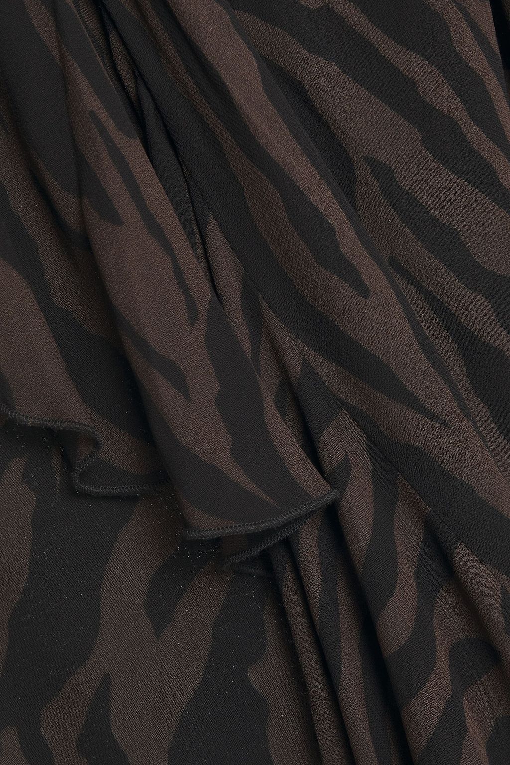 BA&SH Scarlette wrap-effect ruched zebra-print georgette skirt