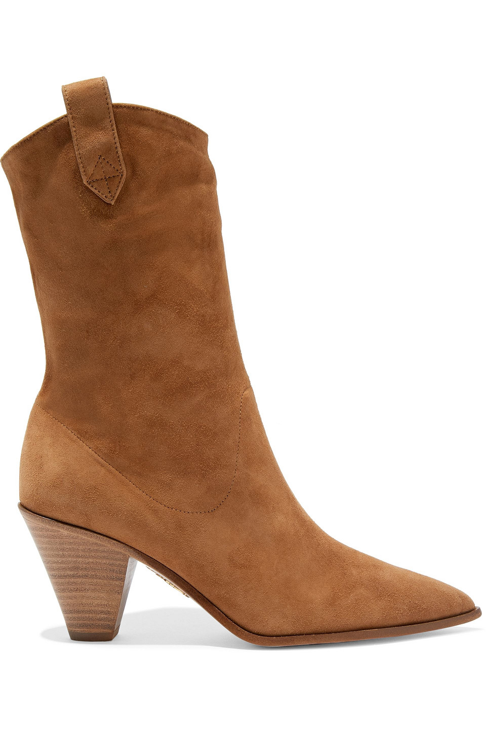 Aquazzura Woman Boogie 70 Suede Ankle Boots Sand Size 35