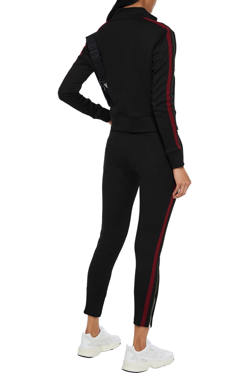 TWENTY MONTRÉAL Olympic cropped striped cotton-blend mesh leggings