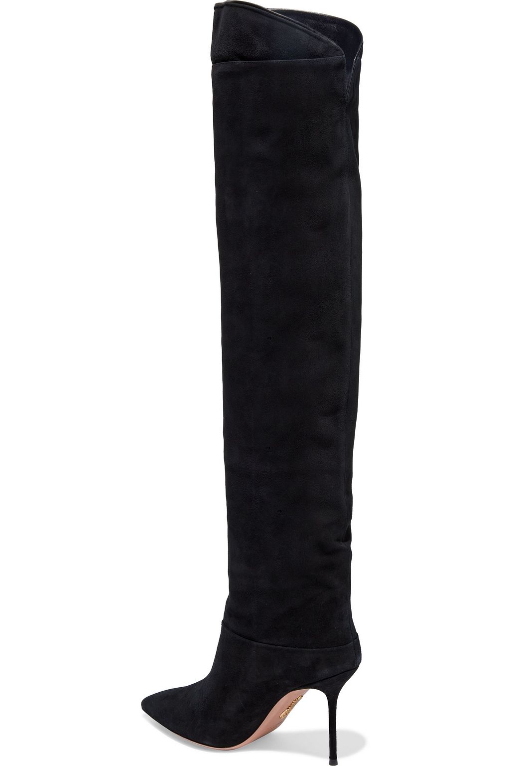 AQUAZZURA Lancaster 95 leather-trimmed suede knee boots