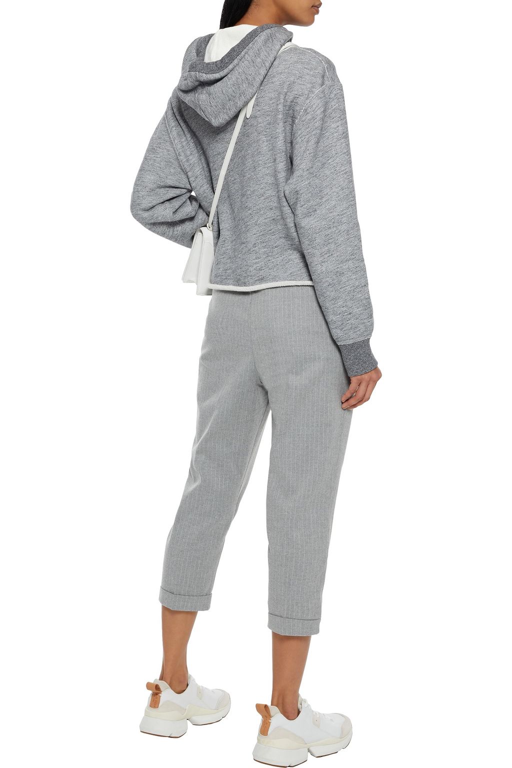 TWENTY MONTRÉAL Cropped pinstriped cotton-blend twill track pants