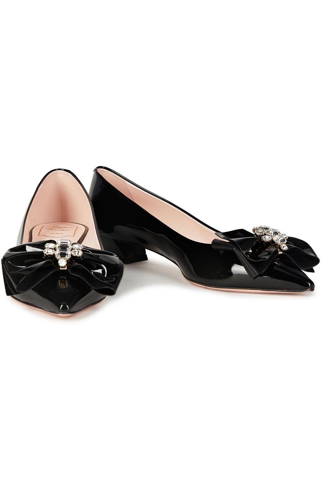 ROGER VIVIER Ball 100 リボン付き パテントレザー パンプス