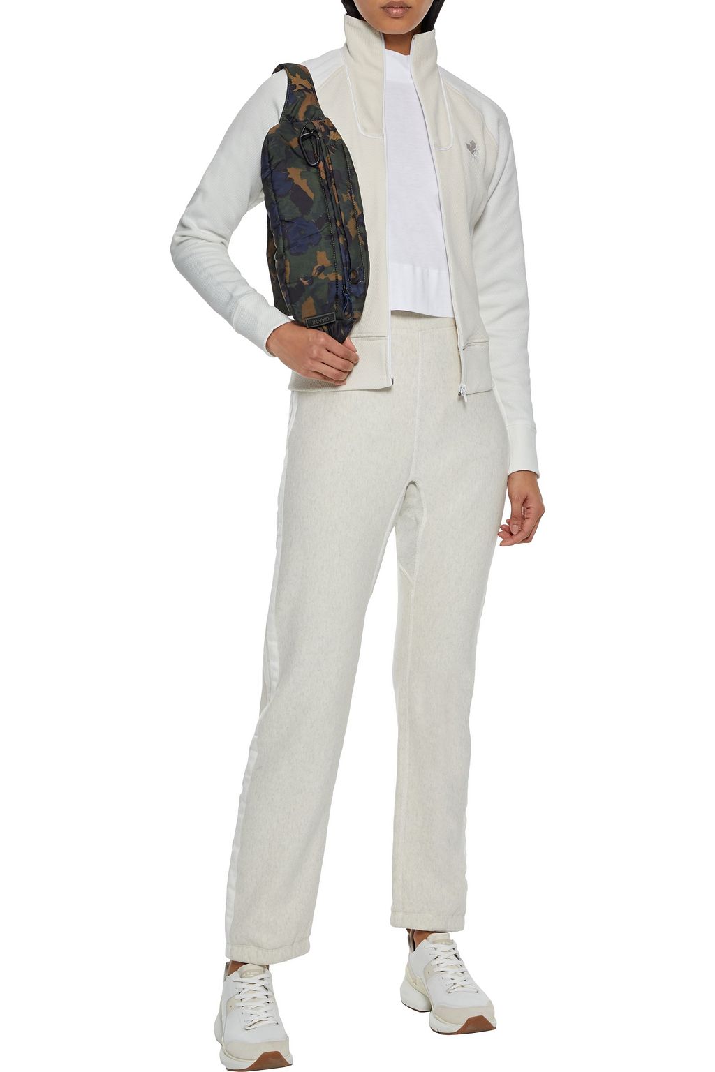 TWENTY MONTRÉAL Two-tone cotton-blend mesh track jacket