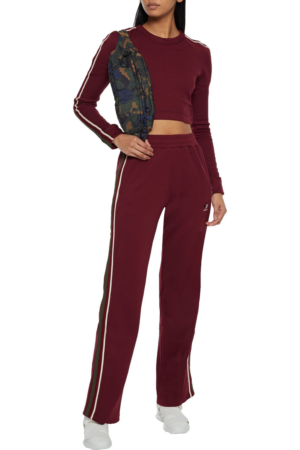 TWENTY MONTRÉAL Striped cotton-blend mesh track pants