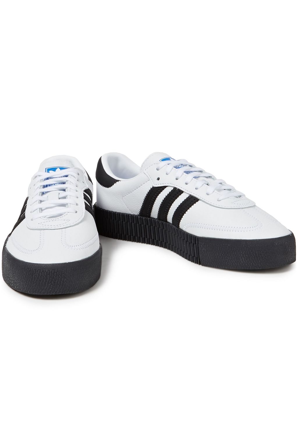 ADIDAS ORIGINALS Sambarose textured-leather platform sneakers