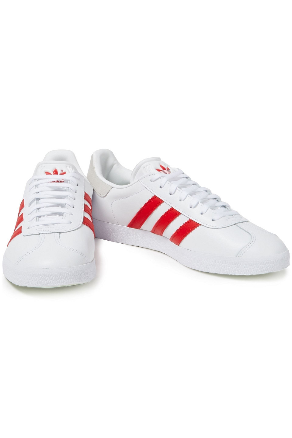 ADIDAS ORIGINALS GAZELLE SUEDE-TRIMMED LEATHER SNEAKERS