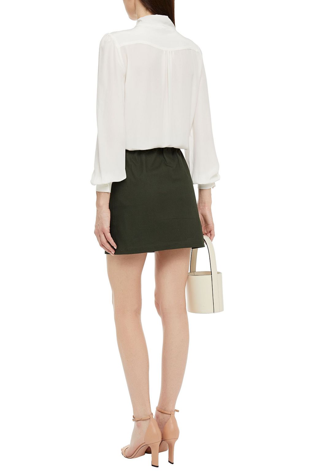 MAJE Cotton-blend twill mini skirt