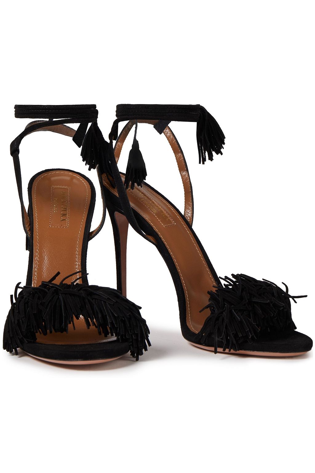AQUAZZURA Wild Thing 105 fringed suede sandals