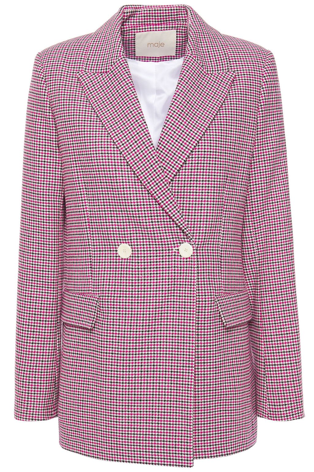pink houndstooth blazer