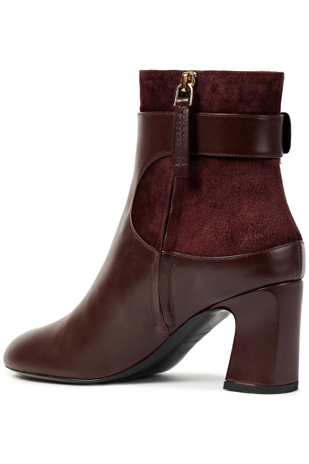 ROGER VIVIER Buckled leather and suede ankle boots