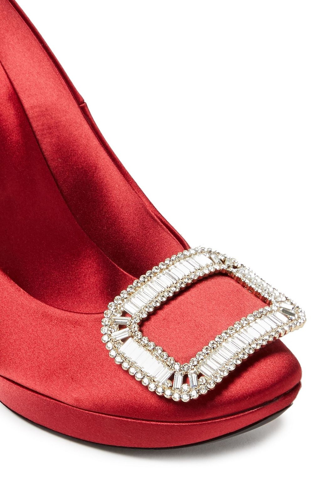 ROGER VIVIER Limelight crystal-embellished satin pumps