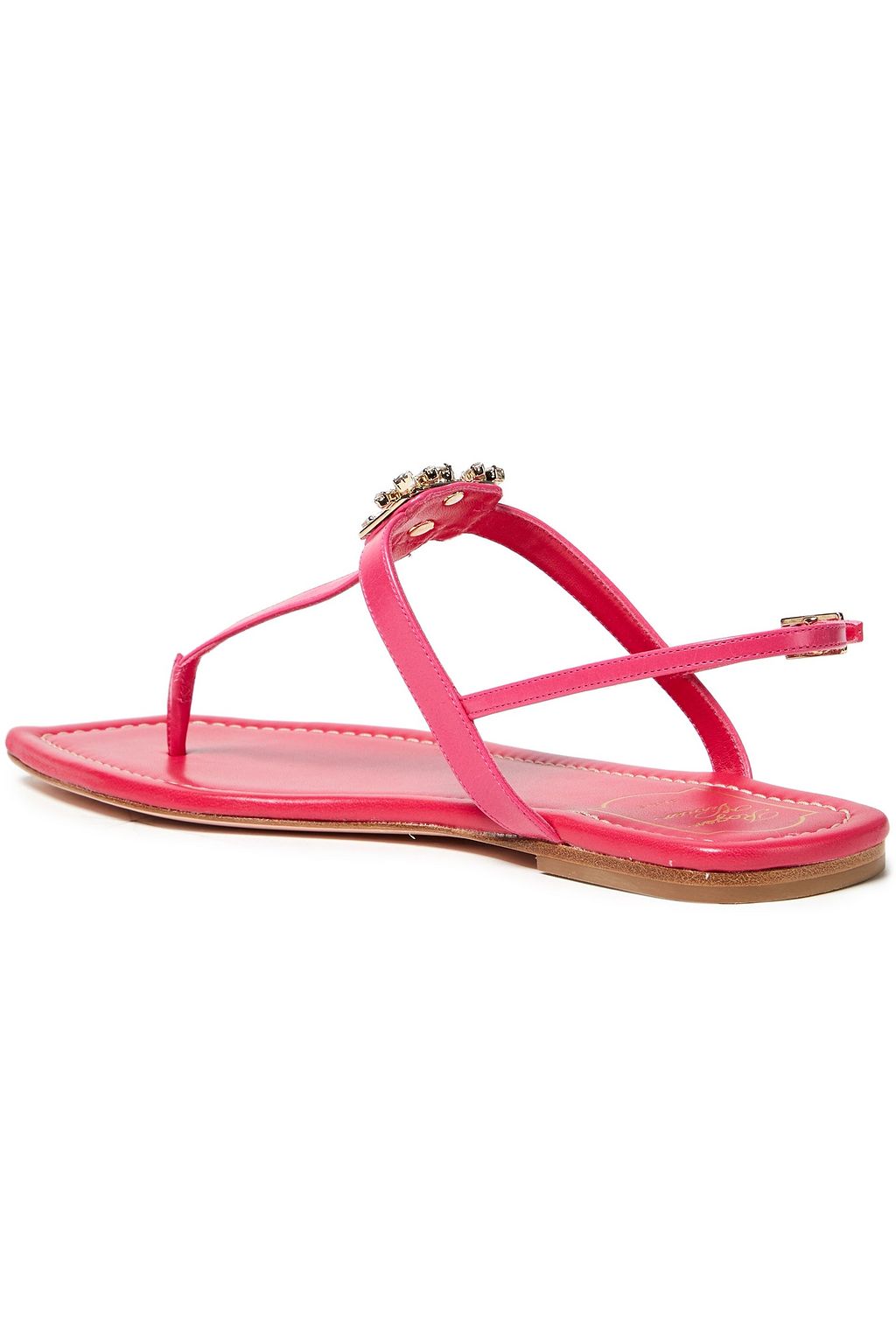 ROGER VIVIER Broche embellished leather slingback sandals