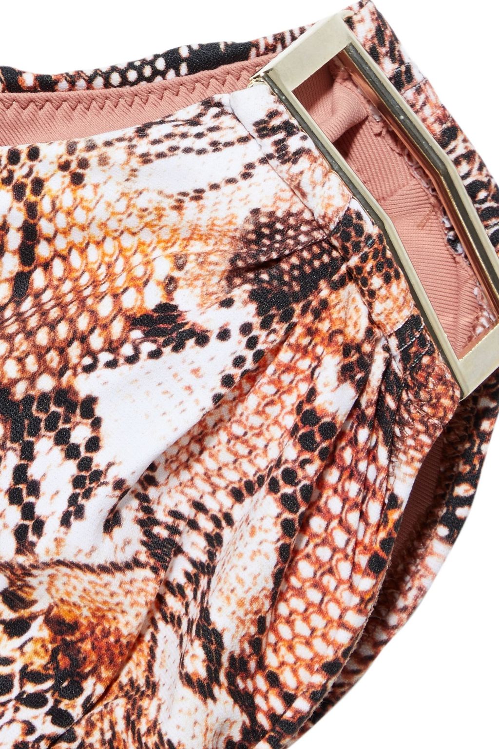 MELISSA ODABASH Bel Air embellished ruched snake-print bikini top