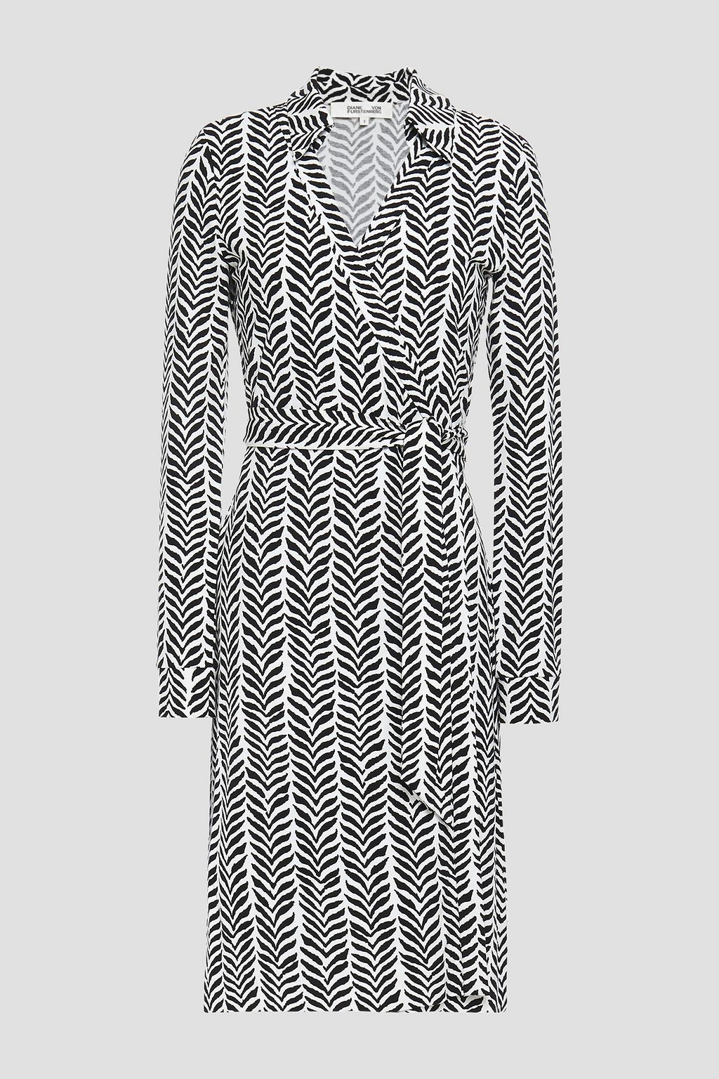 White New Jeanne printed stretch-jersey wrap dress | Sale up to 70% off |  THE OUTNET | DIANE VON FURSTENBERG | THE OUTNET