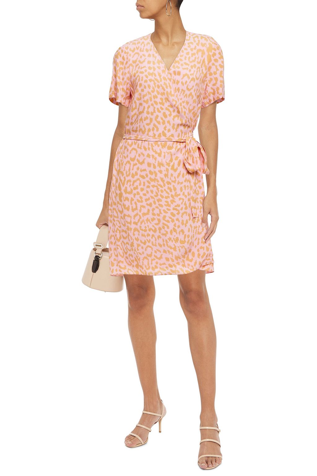 DIANE VON FURSTENBERG Saville gestreiftes Mini-Wickelkleid aus Crêpe de Chine