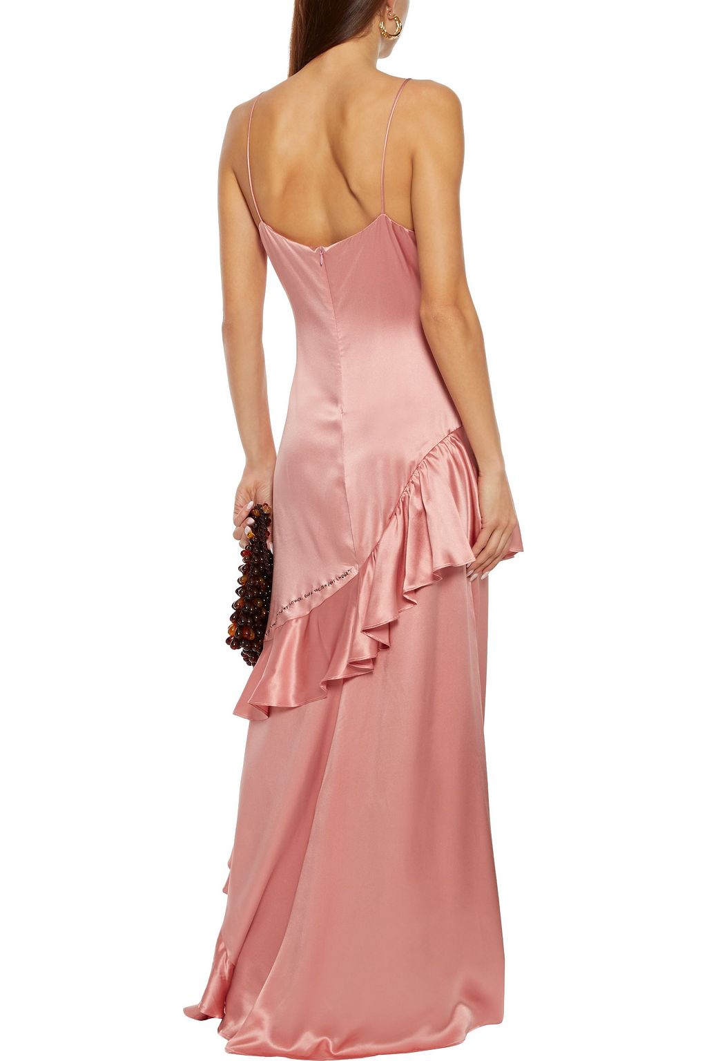 REFORMATION Angelica ruffled silk-satin maxi dress