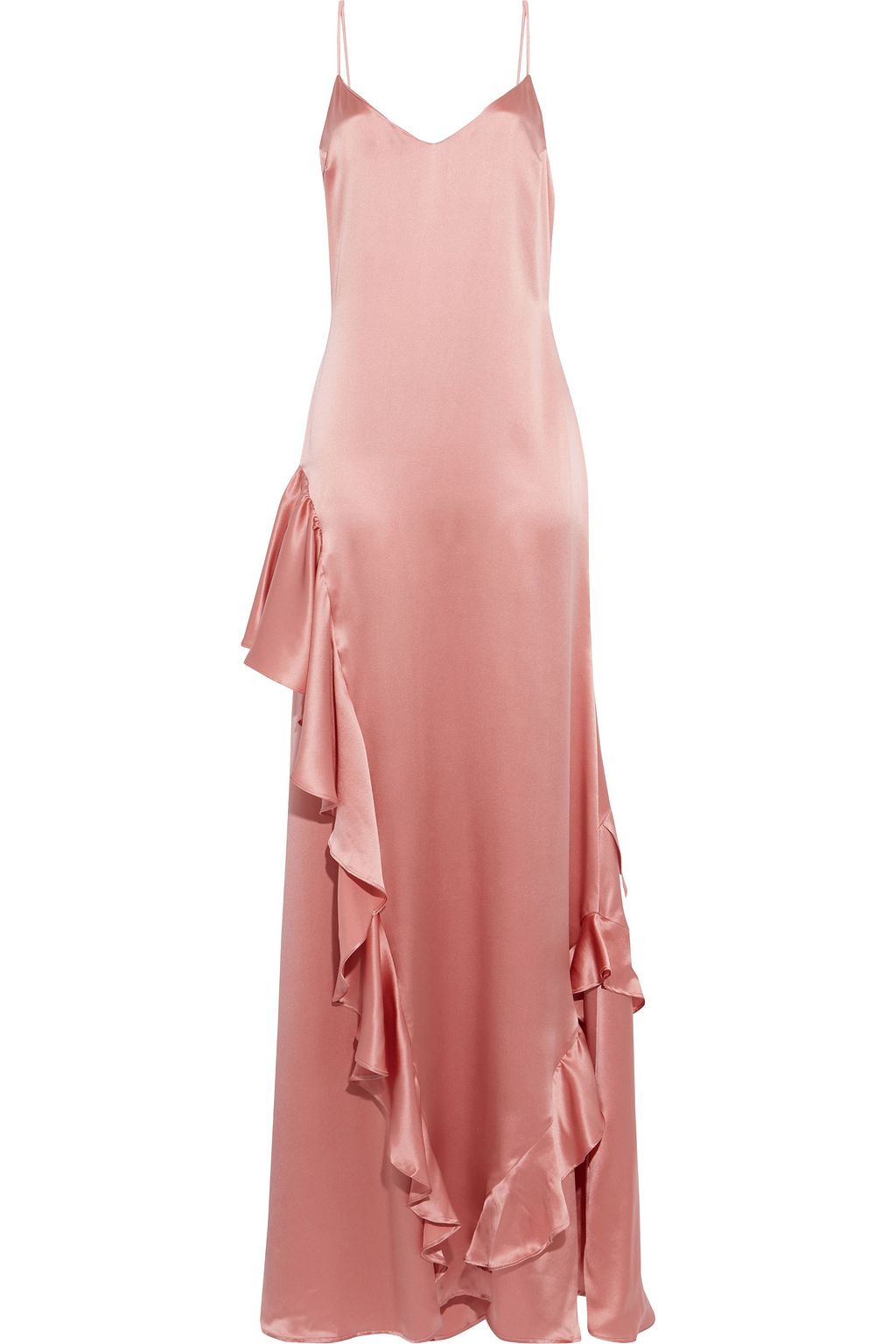 REFORMATION Angelica ruffled silk-satin maxi dress | Sale up to 70% off ...