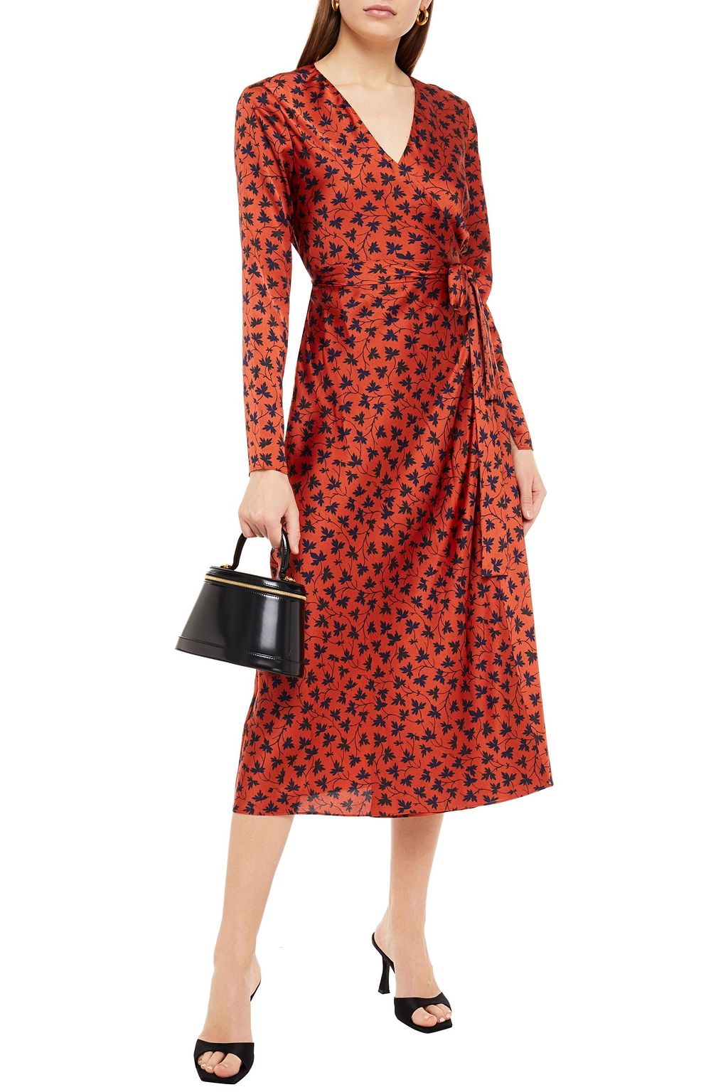 DIANE VON FURSTENBERG Verona floral-print satin midi wrap dress