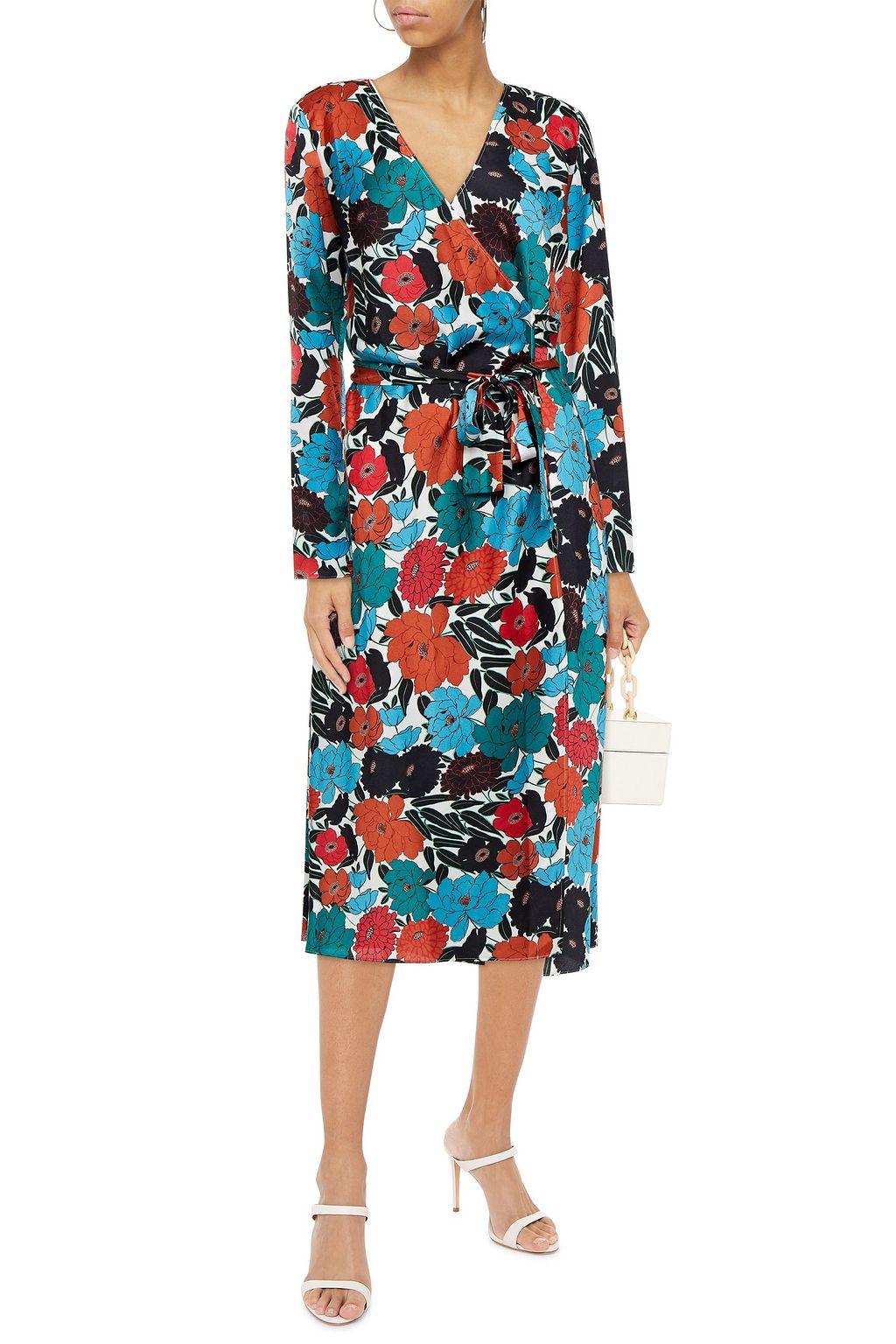 DIANE VON FURSTENBERG Verona floral-print satin midi wrap dress