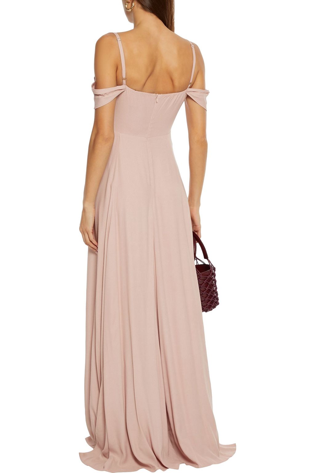REFORMATION Poppy cold-shoulder crepe maxi dress