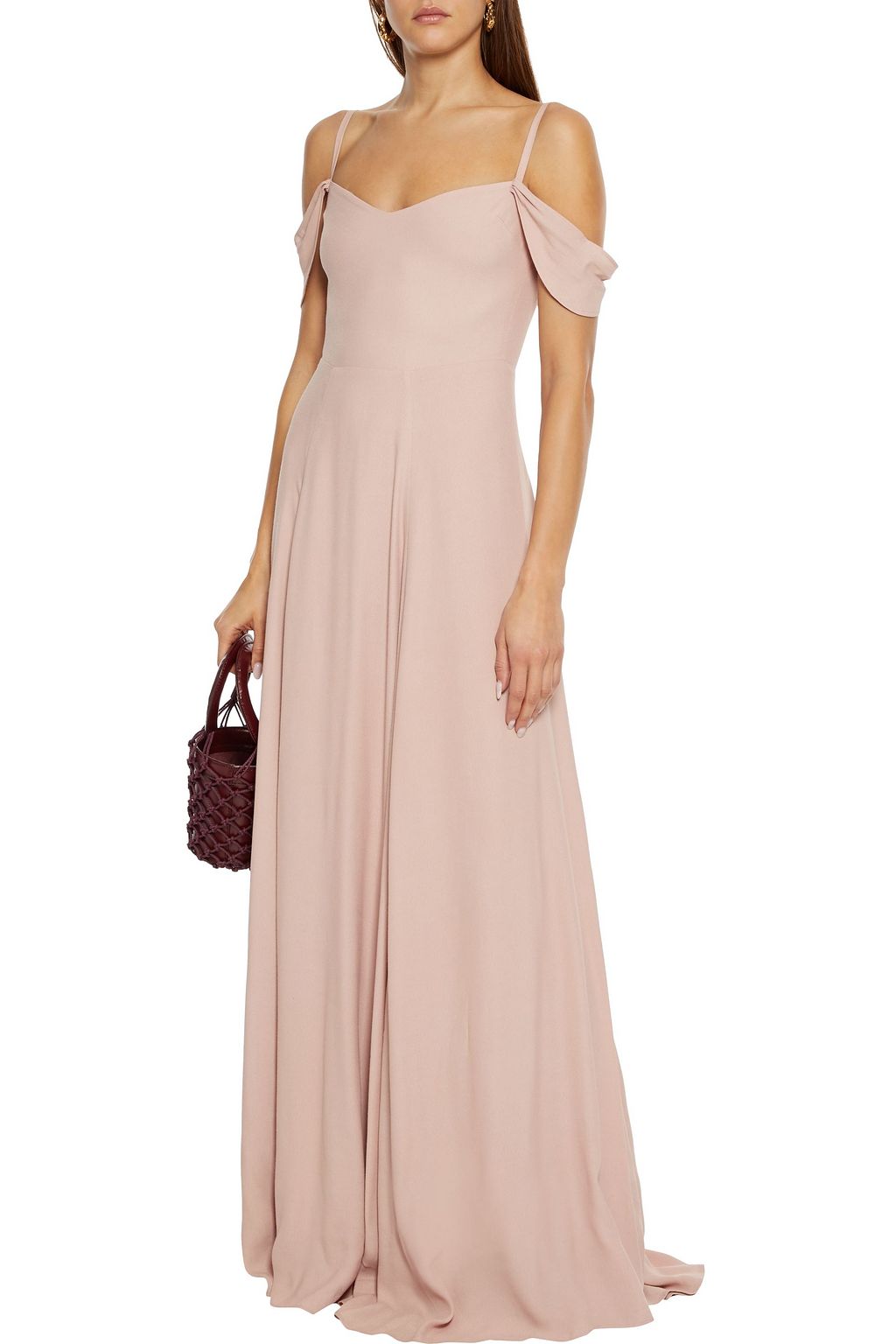 REFORMATION Poppy cold-shoulder crepe maxi dress