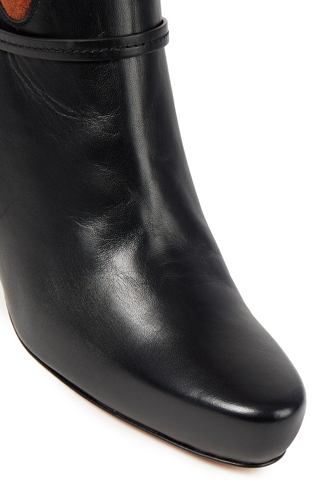 LANVIN Paneled leather and stretch-suede over-the-knee boots