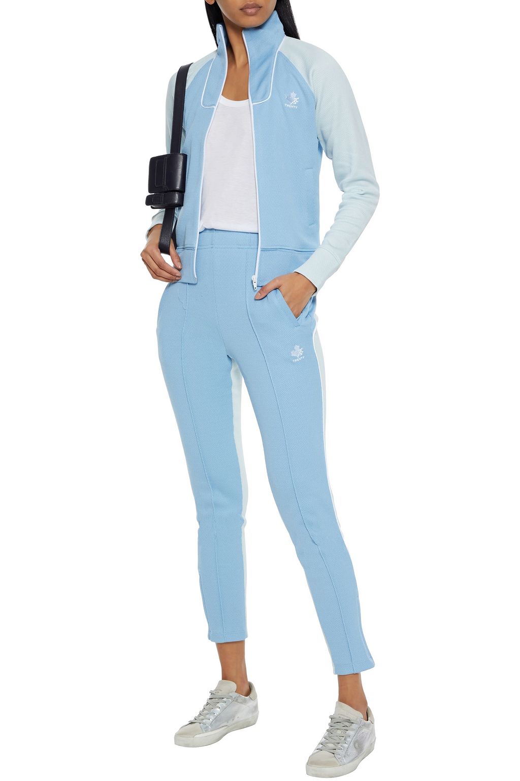 TWENTY MONTRÉAL Two-tone cotton-blend mesh track jacket