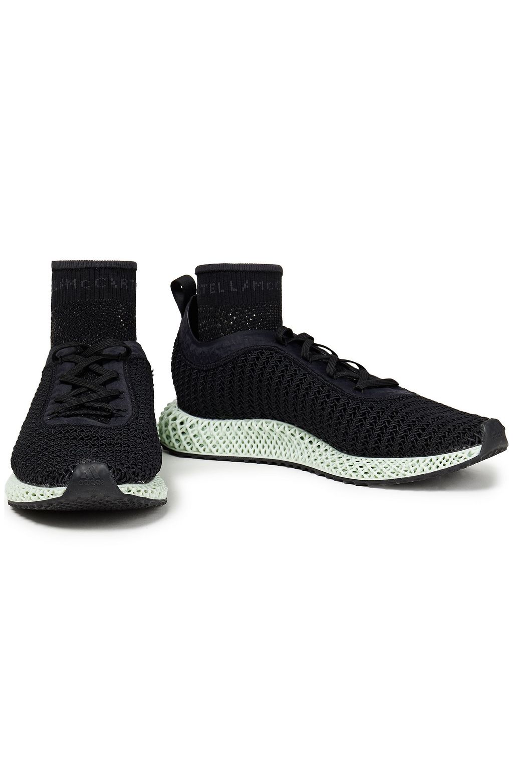 أسود حذاء سنيكرز برقبة عالية من نسيج محبوك مرن 70 تخفيض يصل إلى The Outnet Adidas By Stella Mccartney The Outnet