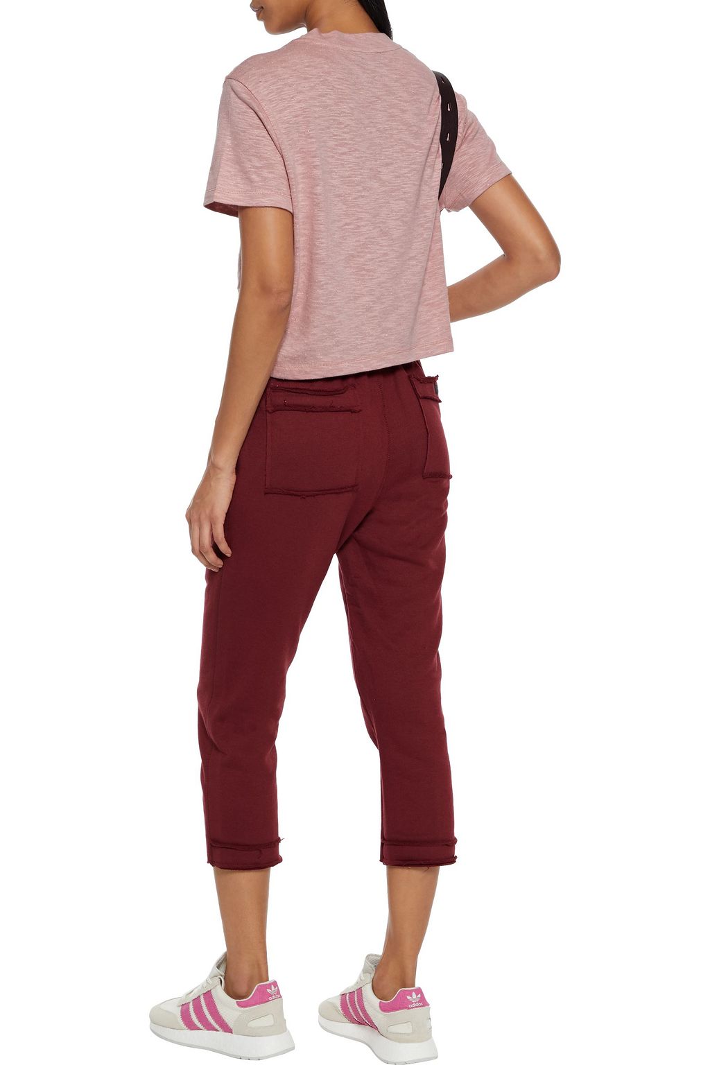 TWENTY MONTRÉAL Cropped French cotton-blend terry track pants