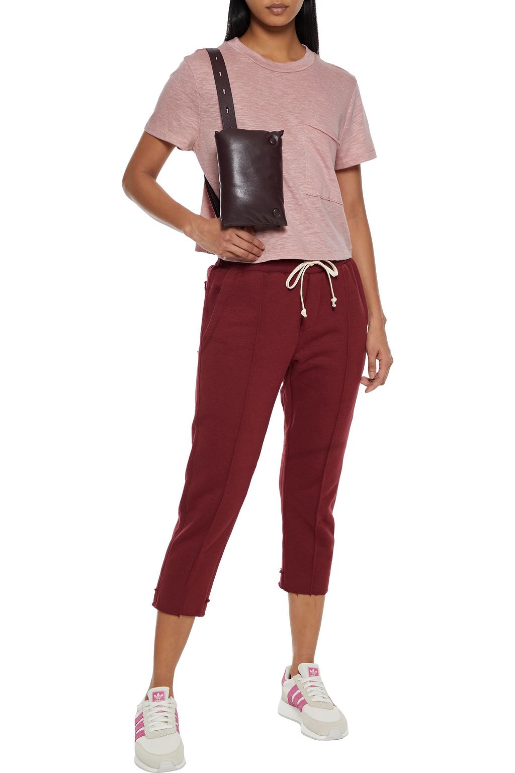TWENTY MONTRÉAL Cropped French cotton-blend terry track pants