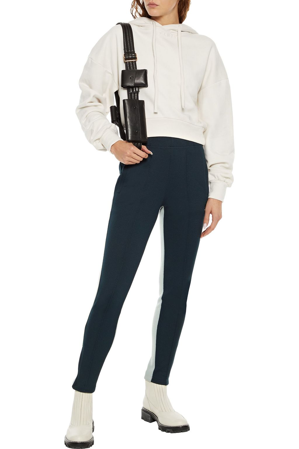TWENTY MONTRÉAL Zip Ankle two-tone cotton-blend mesh track pants